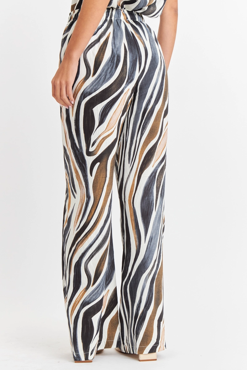 PANTALON ESTAMPADO CEBRA CAFE  NICOPOLY - 5