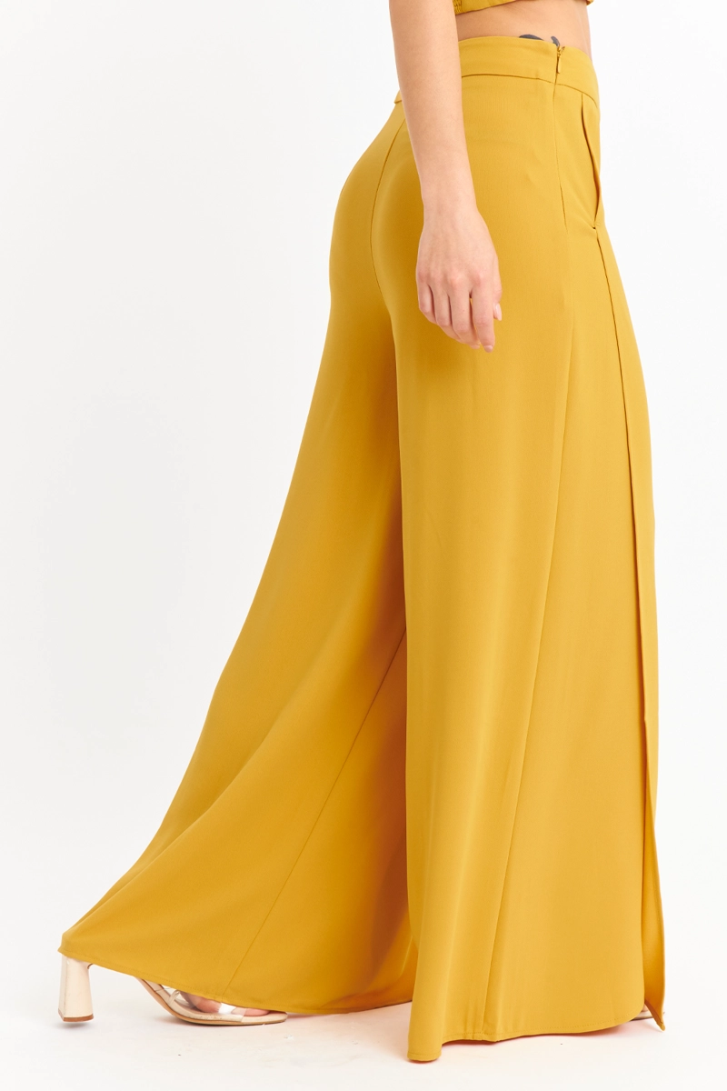 PANTALON PALAZZO TAJOS MOSTAZA NICOPOLY - 3