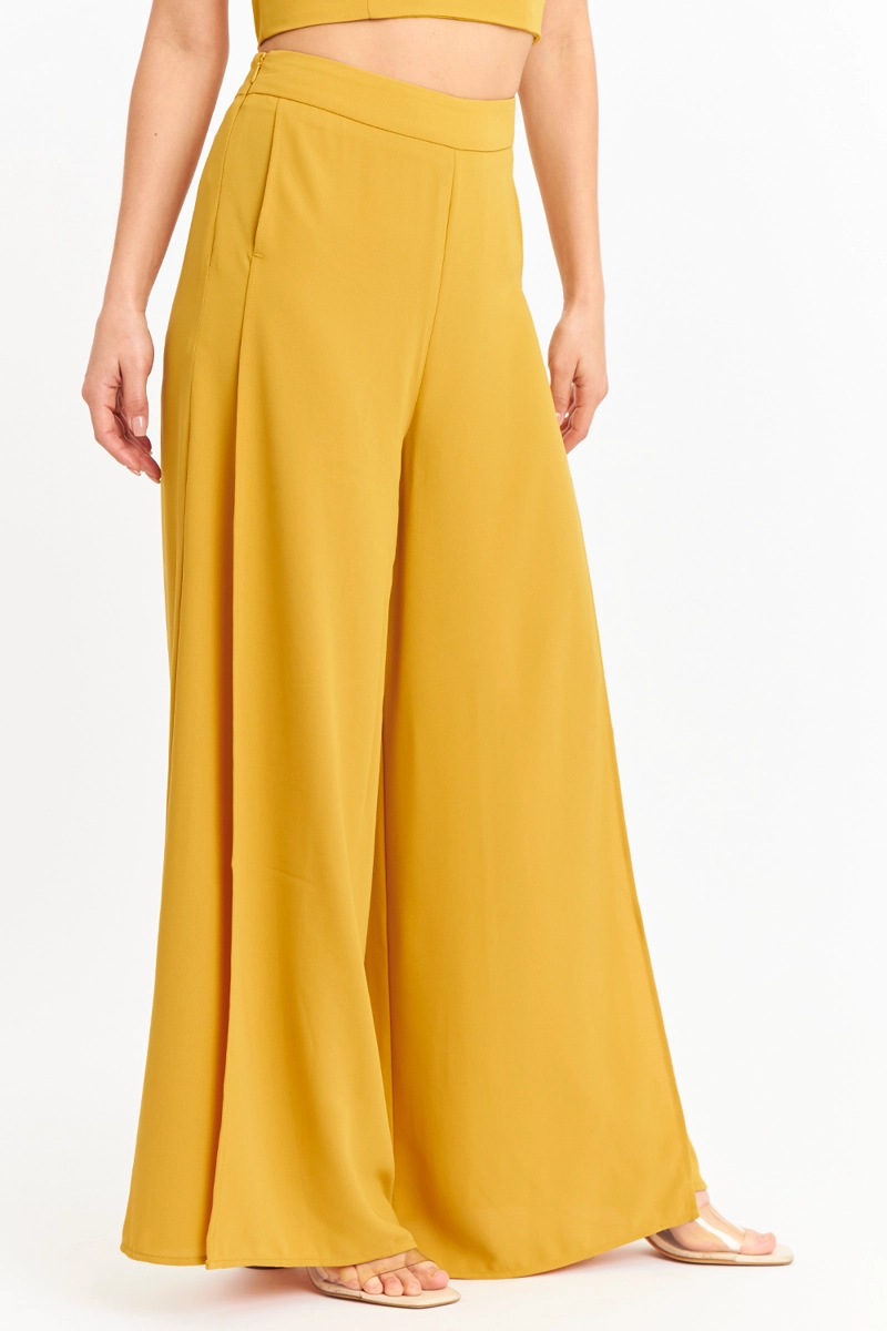 PANTALON PALAZZO TAJOS MOSTAZA NICOPOLY - 5