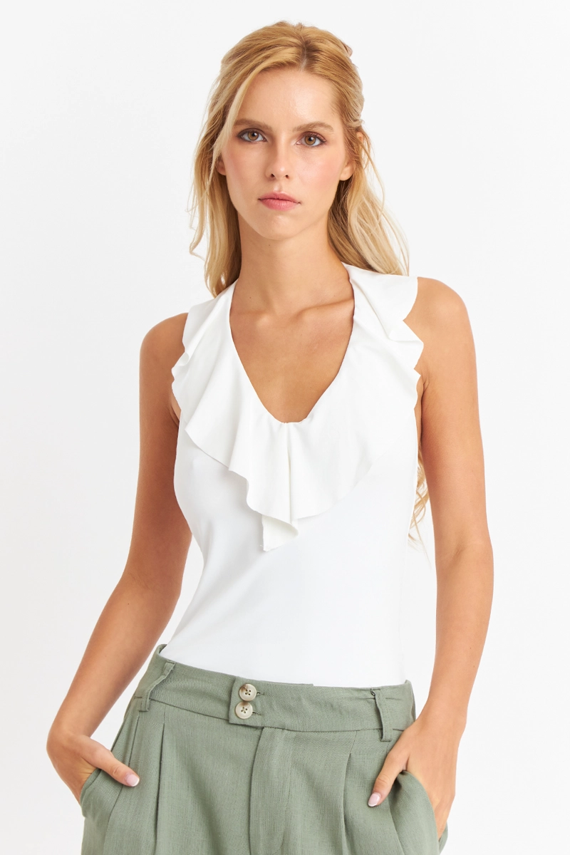 BODY ESCOTE VOLANTES BLANCO NICOPOLY - 1