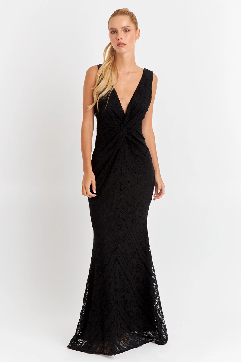 VESTIDO ENCAJE SIRENA NEGRO NICOPOLY - 2