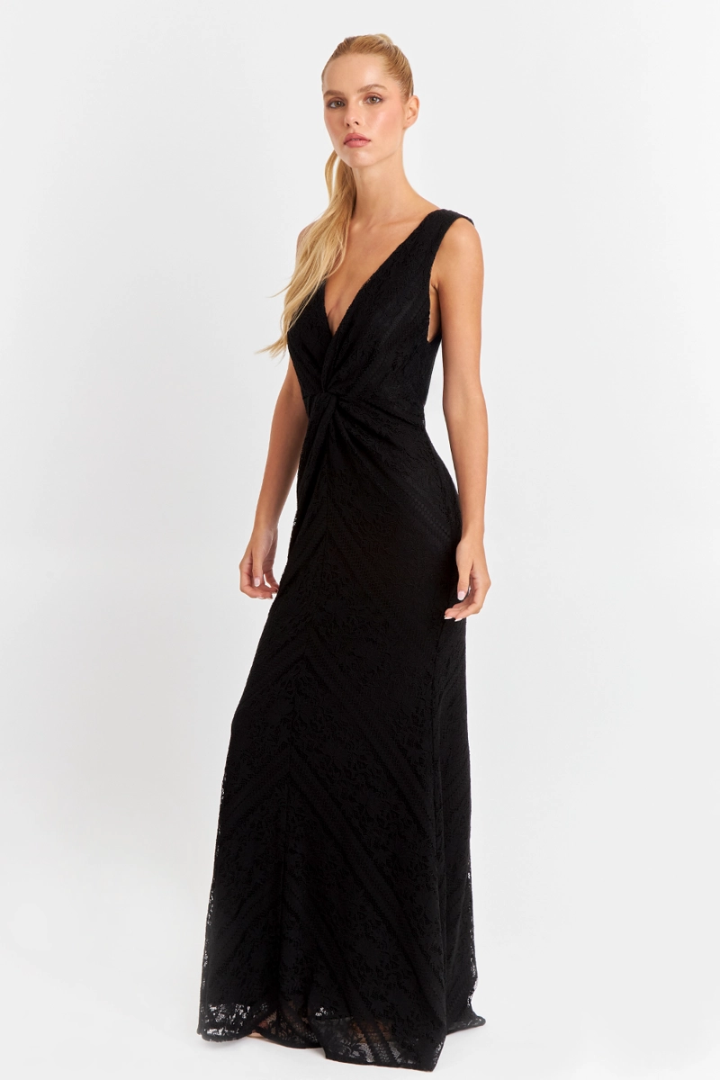 VESTIDO ENCAJE SIRENA NEGRO NICOPOLY - 3