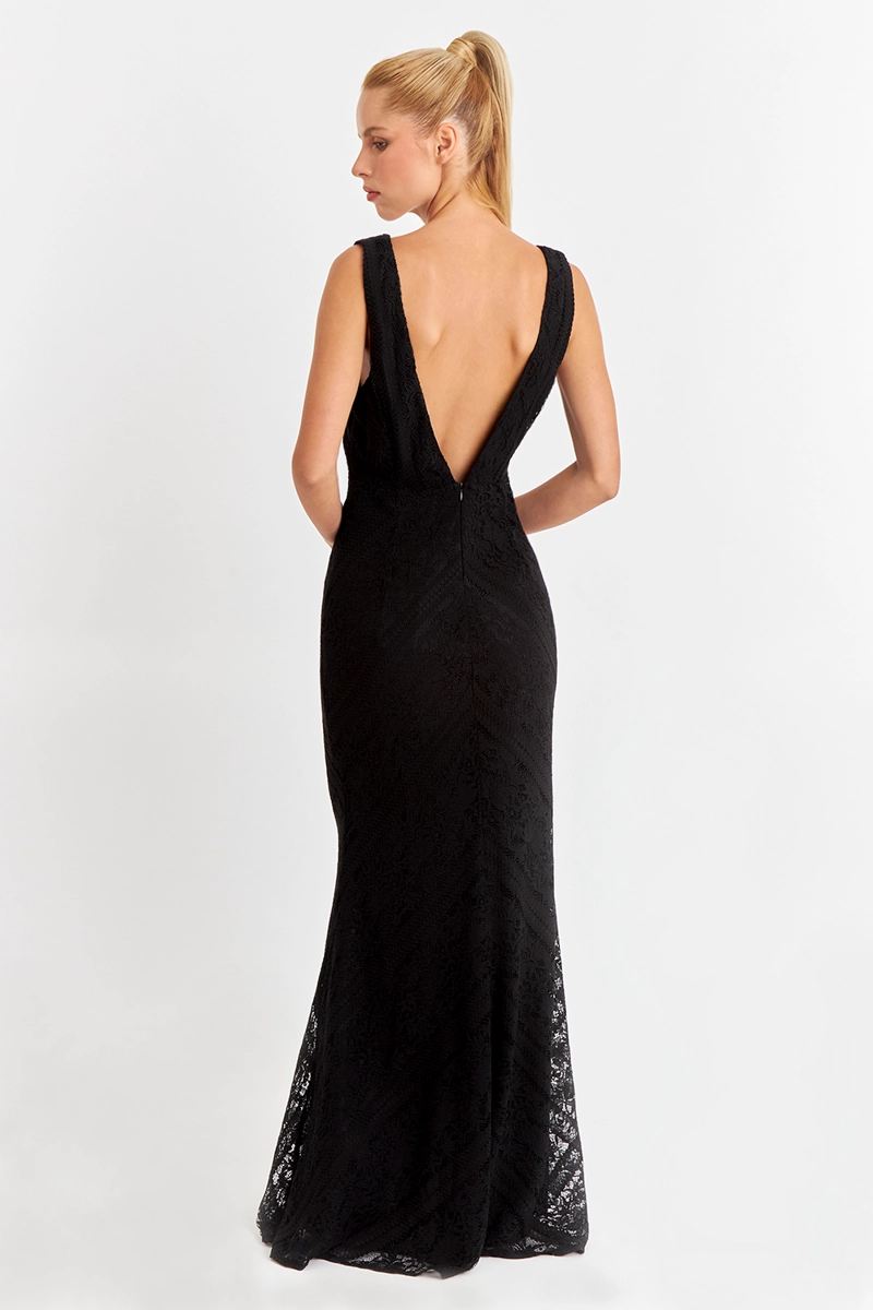 VESTIDO ENCAJE SIRENA NEGRO NICOPOLY - 4