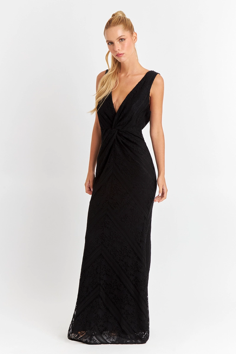 VESTIDO ENCAJE SIRENA NEGRO NICOPOLY - 5