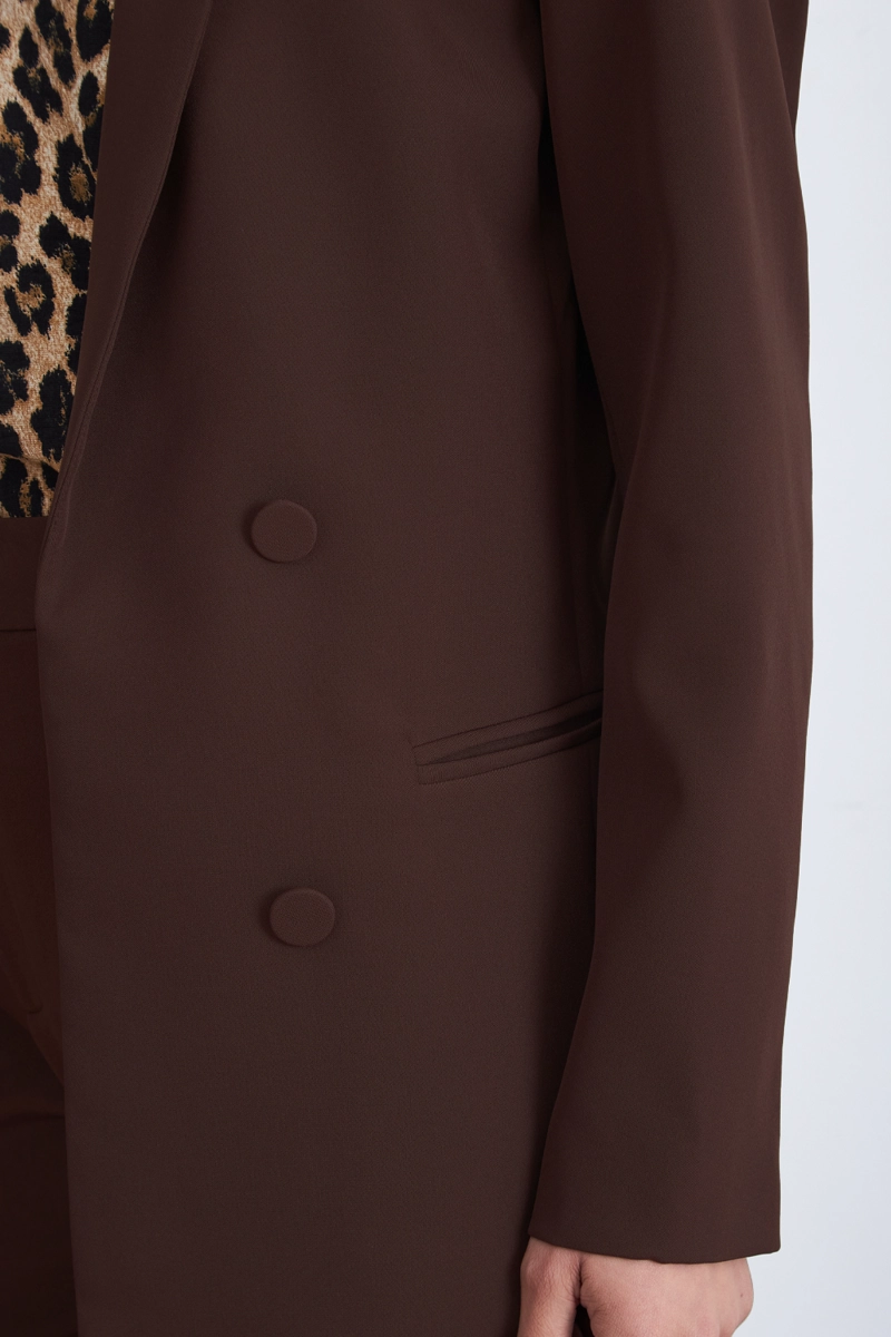 BLAZER BASICO DE TOPE CAFE MUJER NICOPOLY - 7