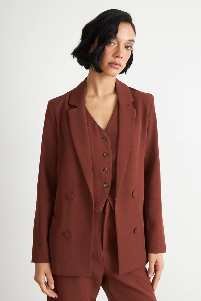 BLAZER BASICO DE TOPE OXIDO MUJER NICOPOLY - 1