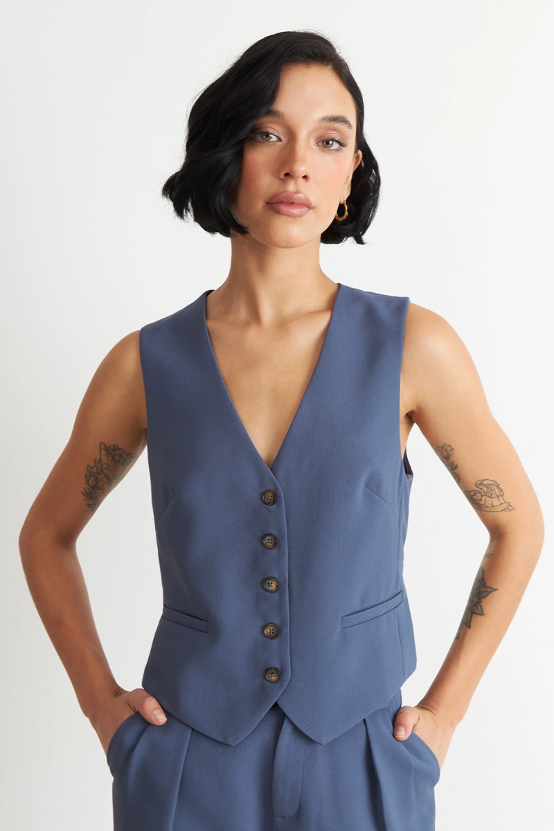 GILET BASICO AJUSTABLE AZUL NICOPOLY - 1