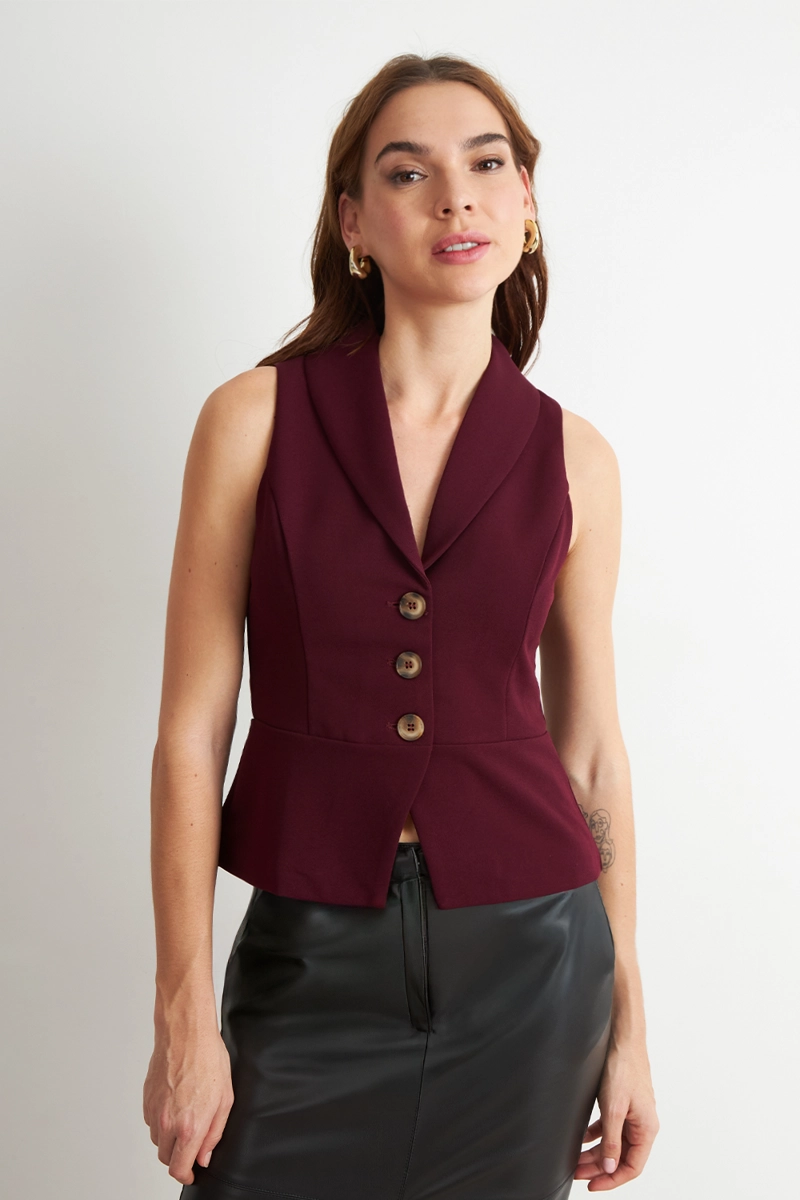 GILET SASTRE ENTALLADO BURDEO NICOPOLY - 1