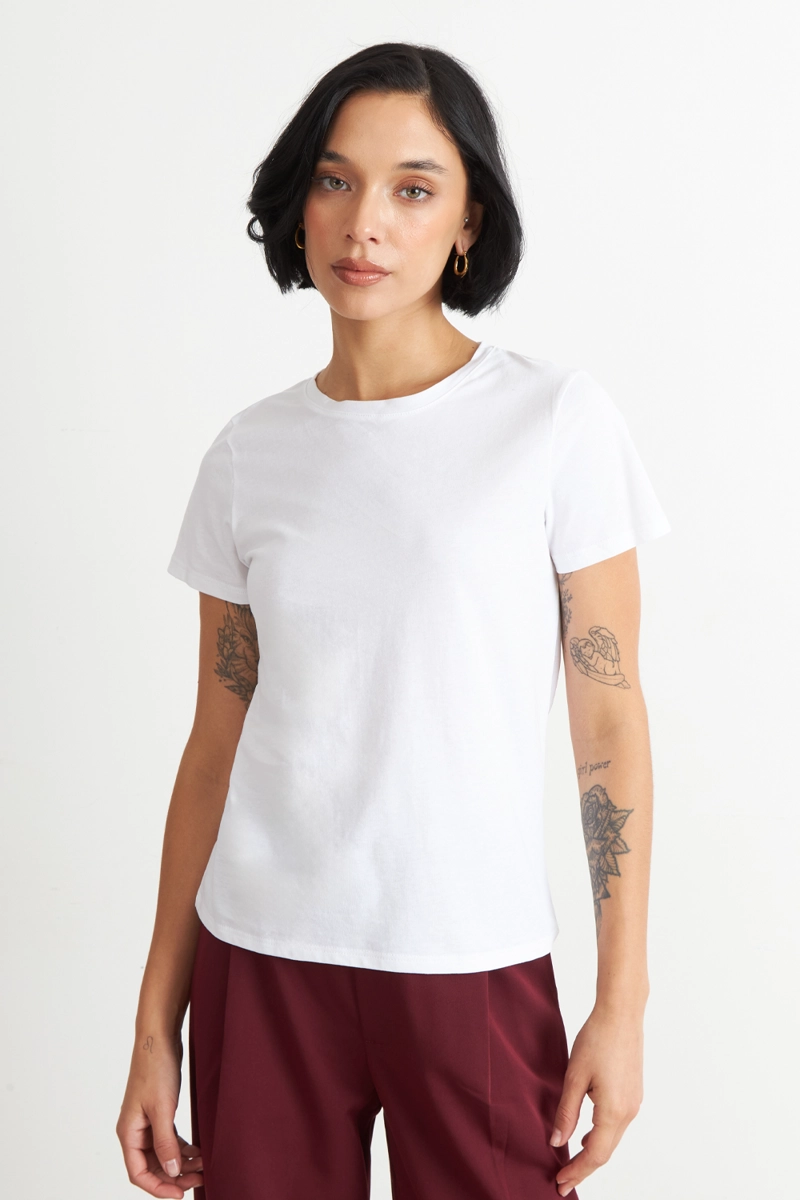 POLERA BASICA CUELLO REDONDO BLANCO NICOPOLY - 1
