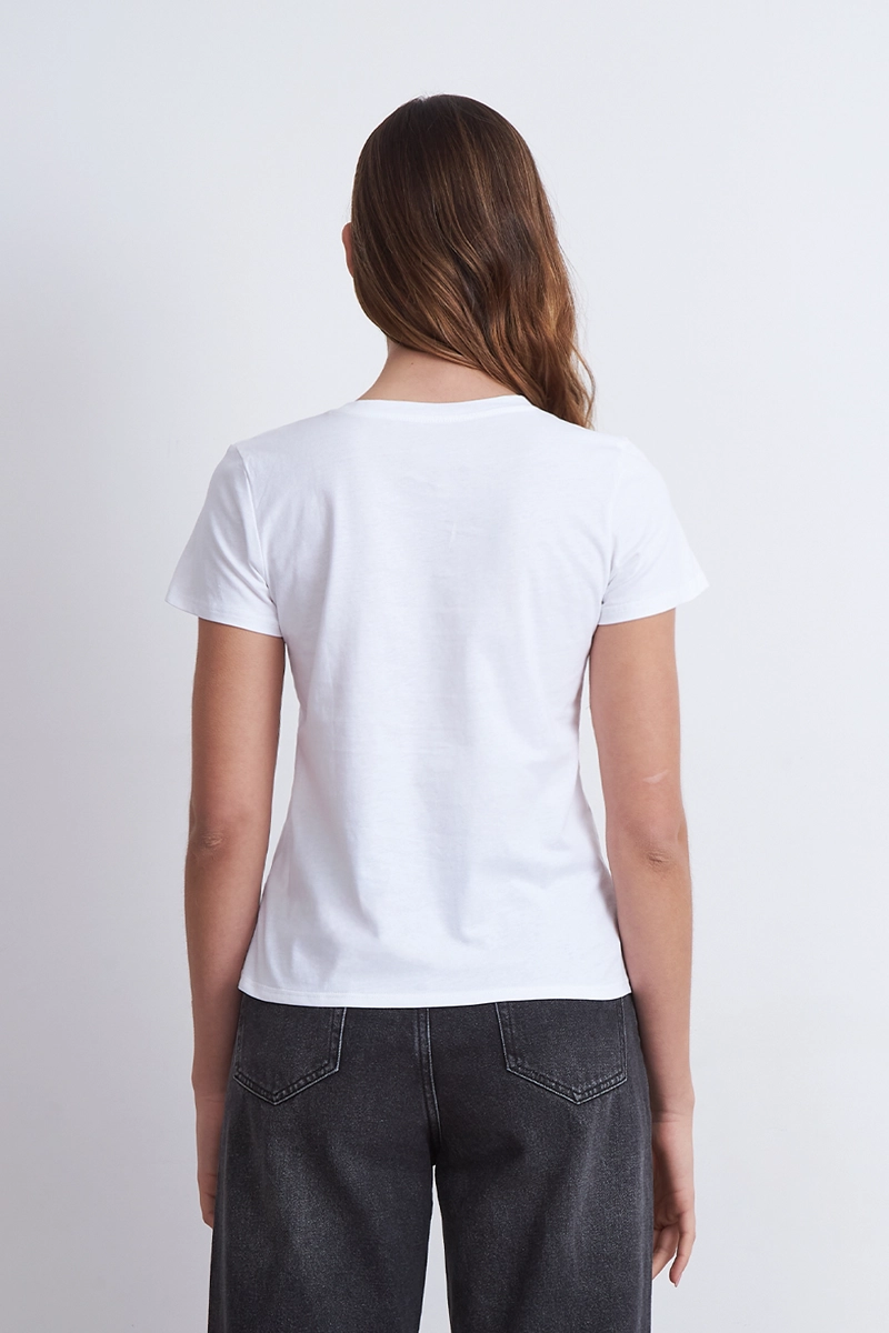 POLERA BASICA CUELLO REDONDO BLANCO MUJER NICOPOLY - 3