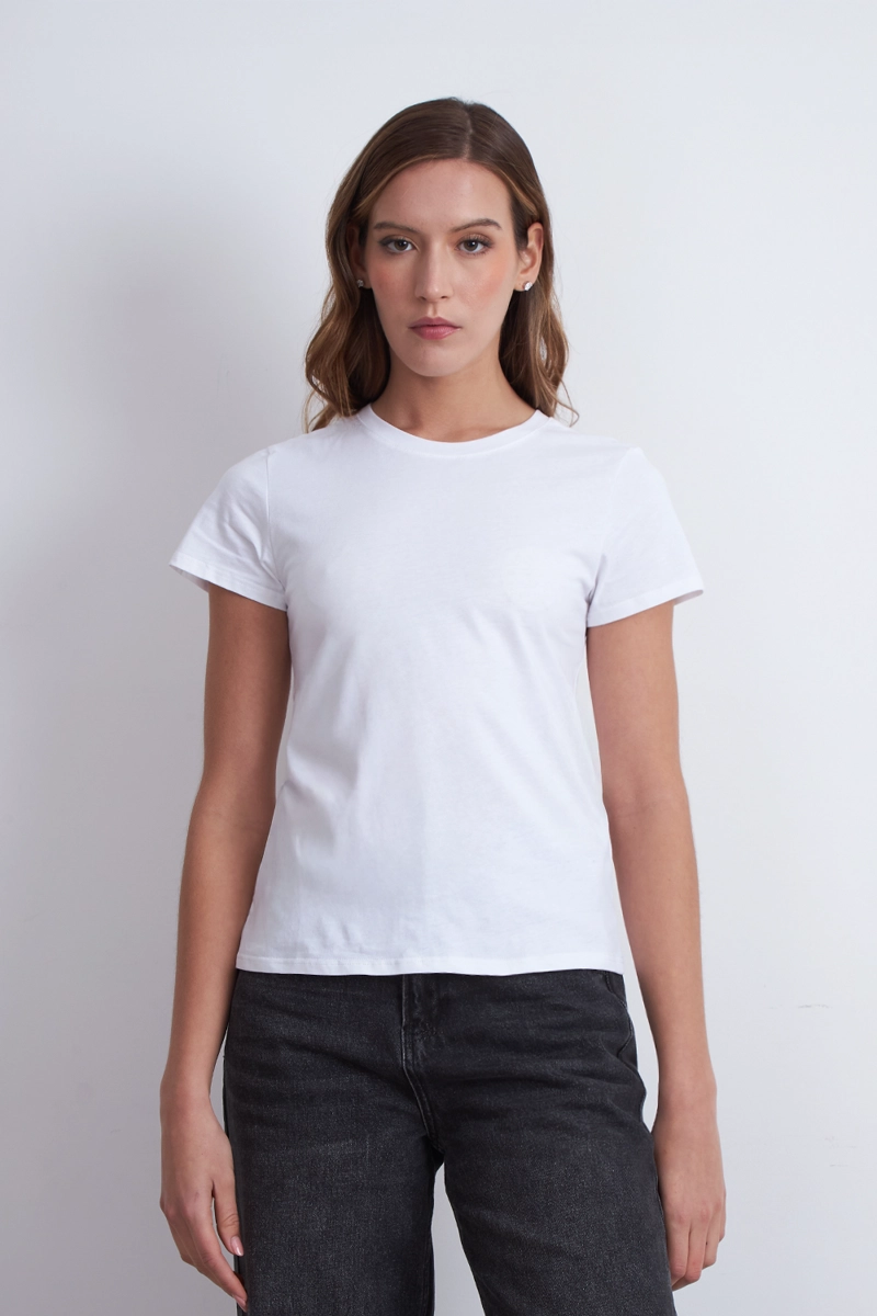POLERA BASICA CUELLO REDONDO BLANCO MUJER NICOPOLY - 4