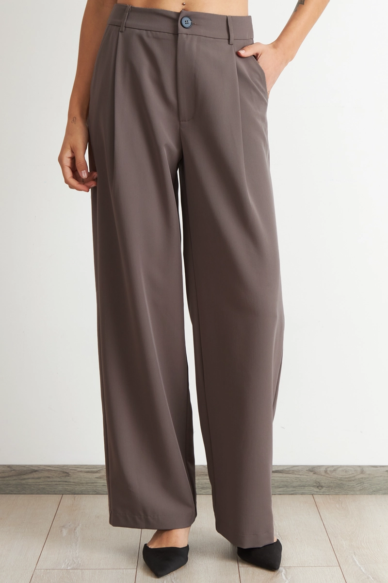 PANTALON VESTIR RECTO MOCCA NICOPOLY - 1