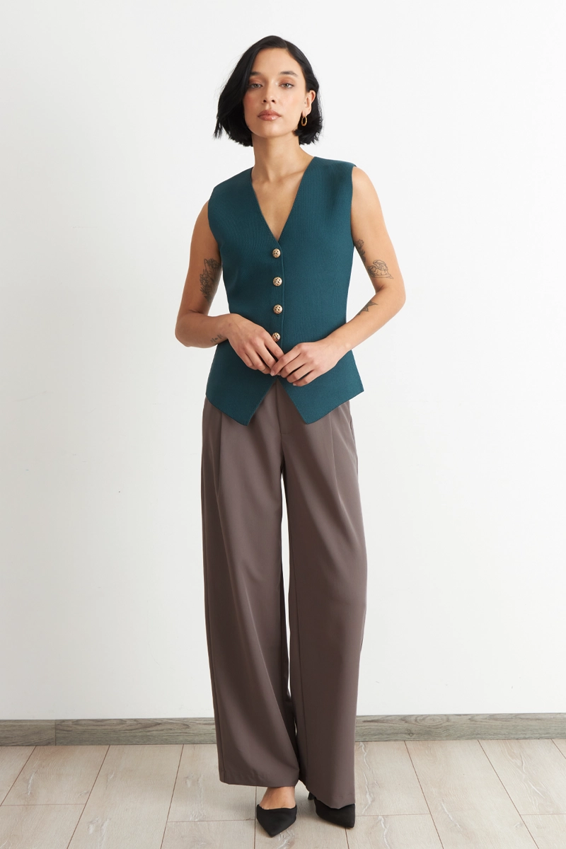 PANTALON VESTIR RECTO MOCCA NICOPOLY - 2