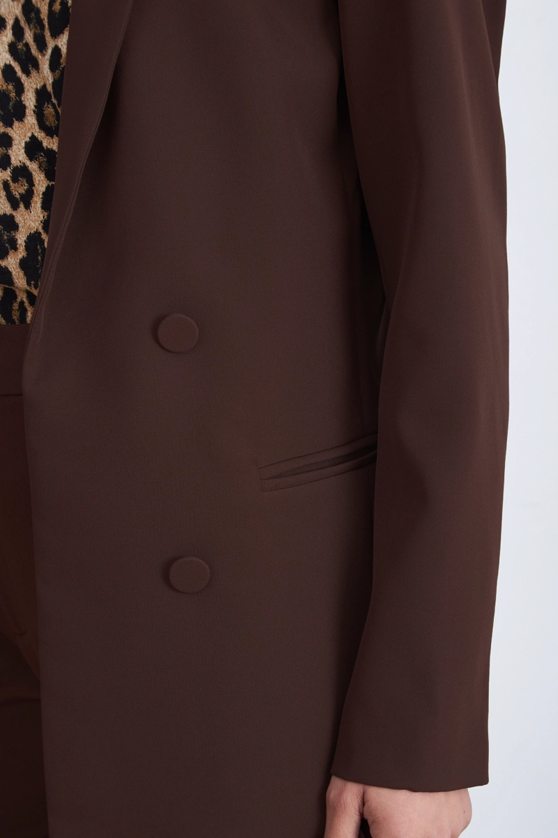 BLAZER BASICO DE TOPE CAFE  NICOPOLY - 7