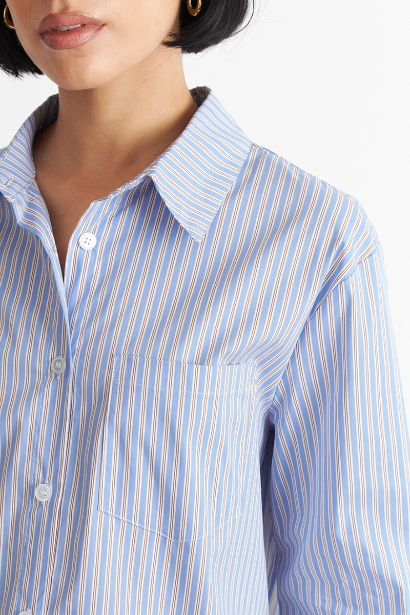 CAMISA RAYAS BICOLOR CELESTE NICOPOLY - 6
