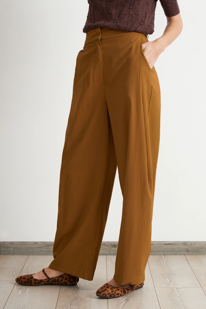 PANTALON ESTILO JAPONE S PIERNA ANCHA CAFE  NICOPOLY - 3
