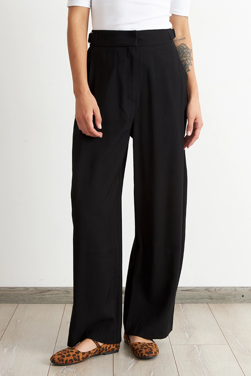 PANTALON ESTILO JAPONE S PIERNA ANCHA NEGRO NICOPOLY - 1