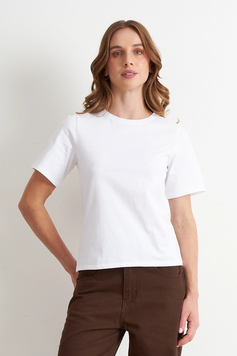 POLERA RECTA MANGA CORTA BLANCO NICOPOLY - 1