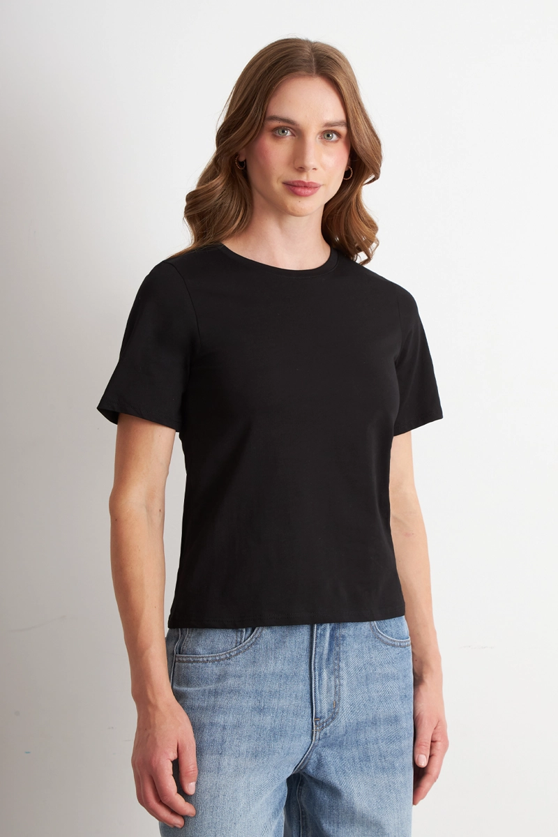 POLERA RECTA MANGA CORTA NEGRO NICOPOLY - 3