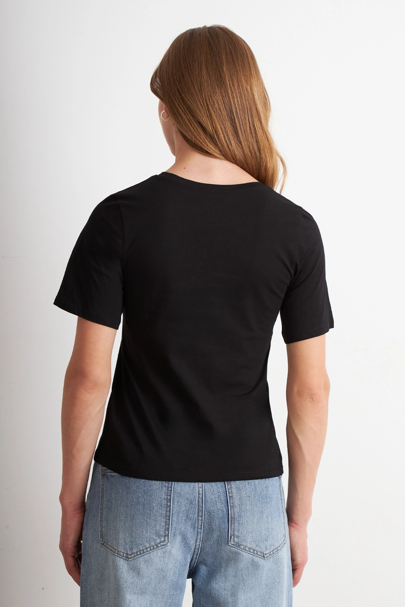 POLERA RECTA MANGA CORTA NEGRO NICOPOLY - 4