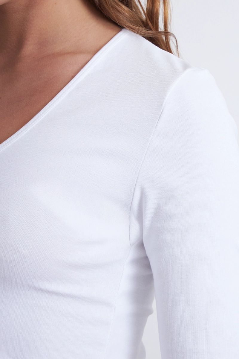POLERA MANGA CORTA CUELLO TIPO U BLANCO NICOPOLY - 6