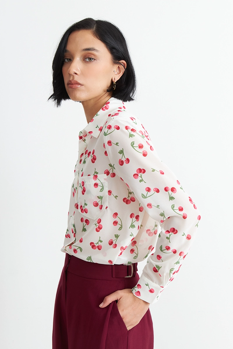 BLUSA MANGA LARGA ESTAMPADO CEREZA BLANCO NICOPOLY - 3