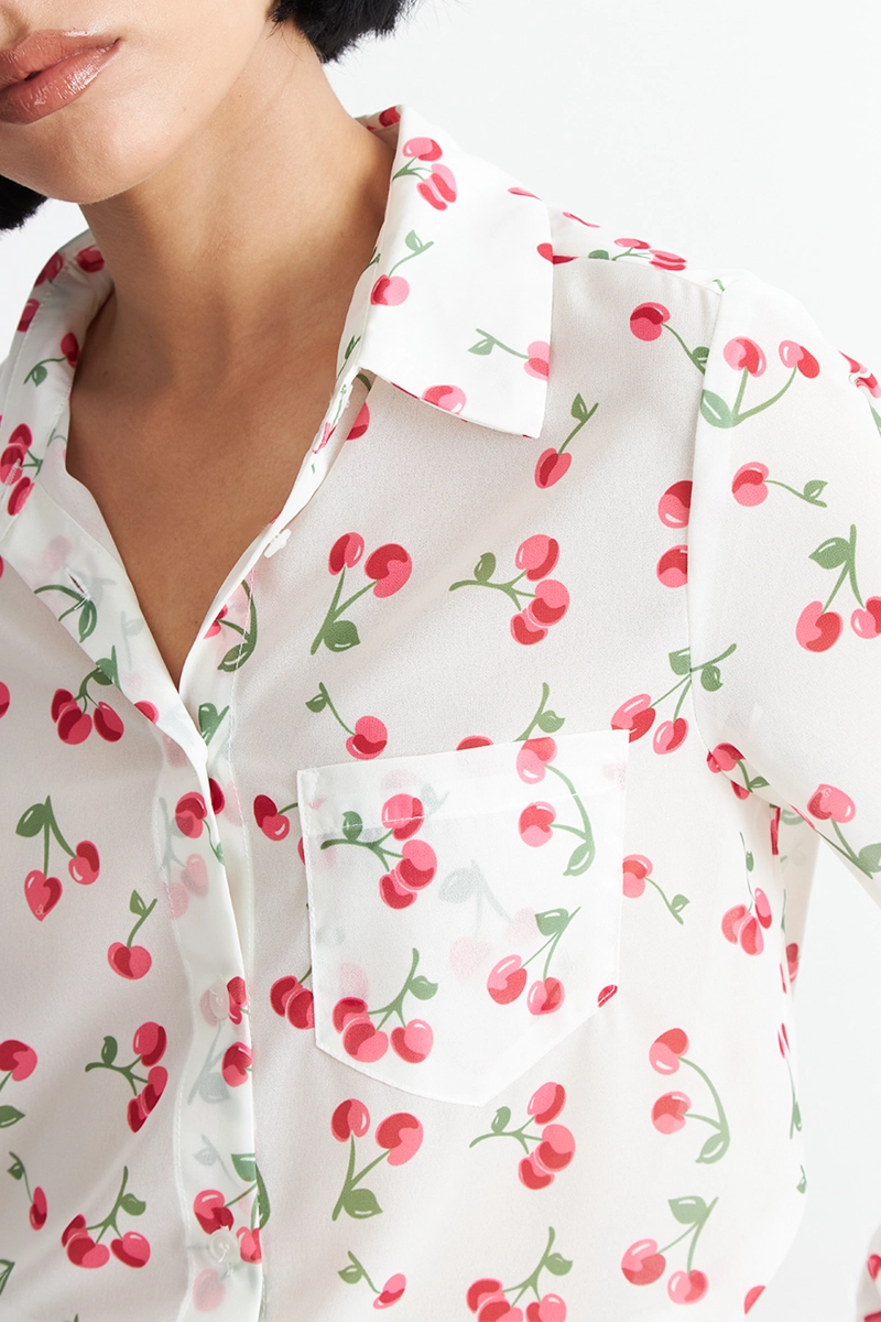 BLUSA MANGA LARGA ESTAMPADO CEREZA BLANCO NICOPOLY - 6