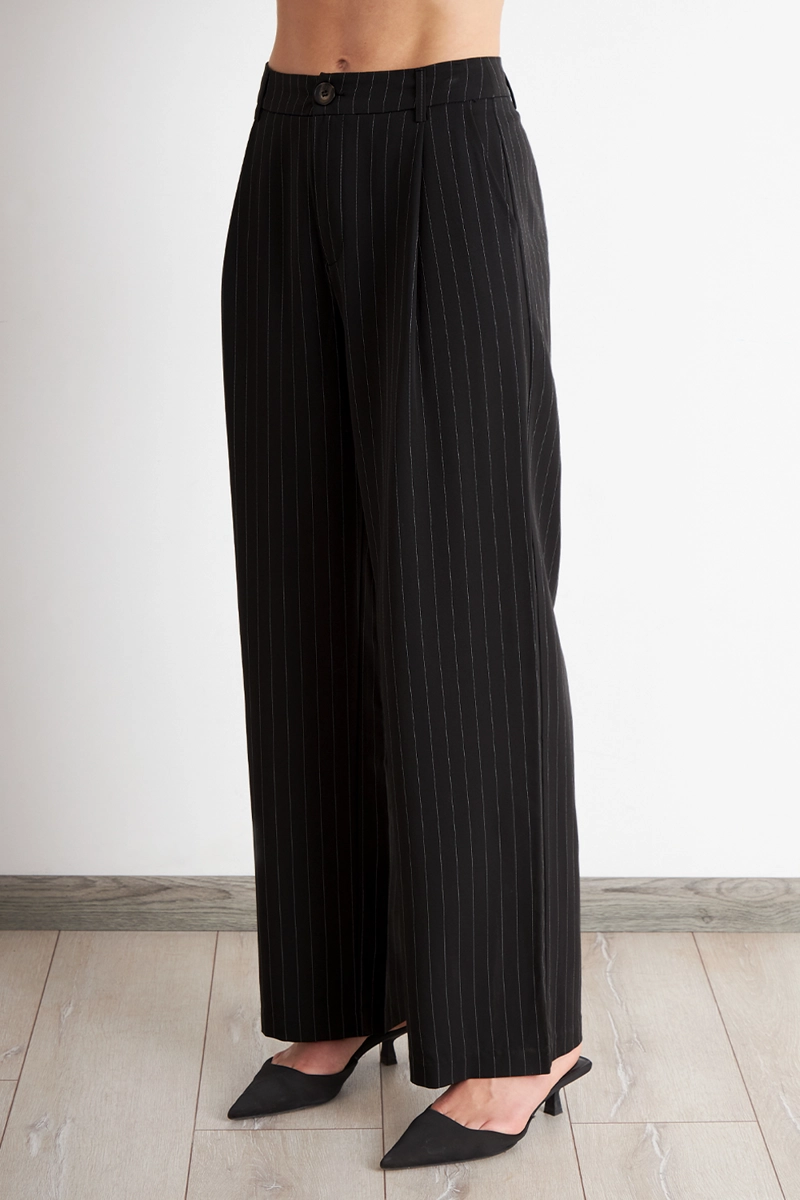 PANTALON DE PIERNA RECTA RAYA DIPLOMATICA NEGRO NICOPOLY - 3