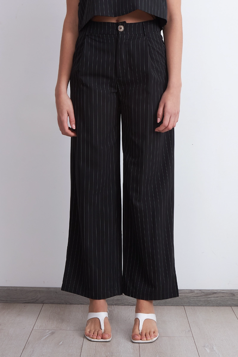 PANTALON DE PIERNA RECTA RAYA DIPLOMATICA NEGRO MUJER NICOPOLY - 3