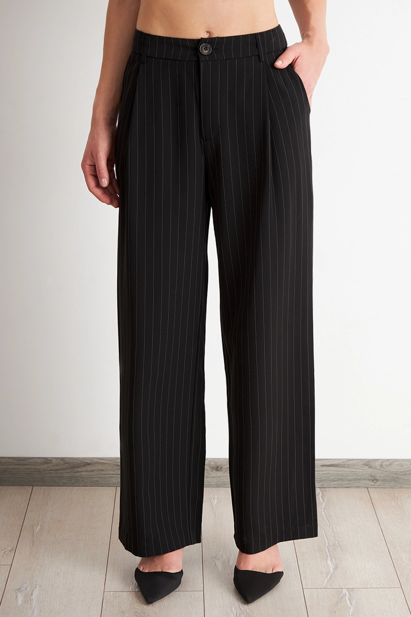 PANTALON DE PIERNA RECTA RAYA DIPLOMATICA NEGRO NICOPOLY - 5