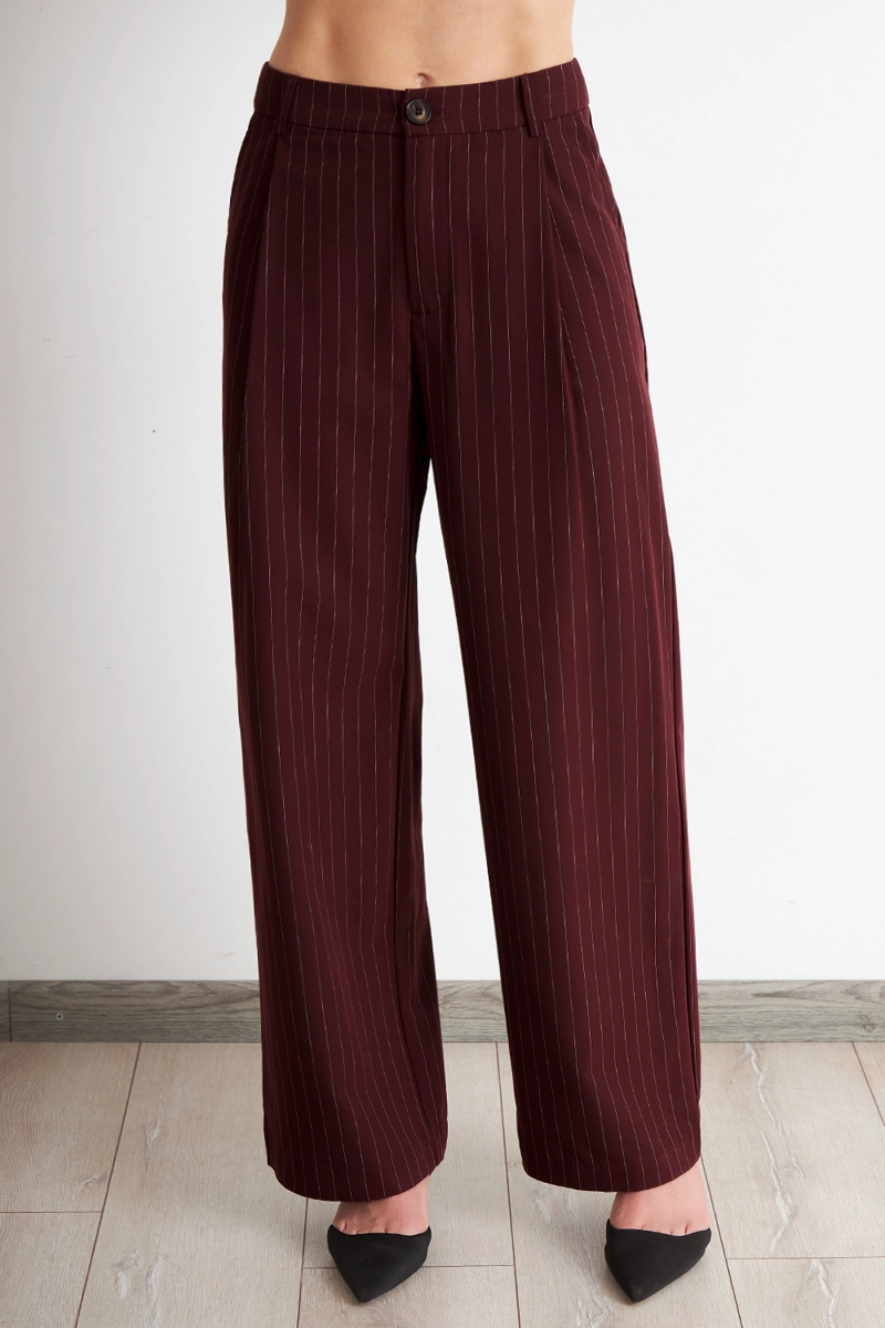 PANTALON DE PIERNA RECTA RAYA DIPLOMATICA BURDEO NICOPOLY - 1