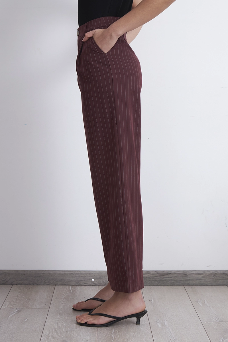 PANTALON DE PIERNA RECTA RAYA DIPLOMATICA BURDEO MUJER NICOPOLY - 3