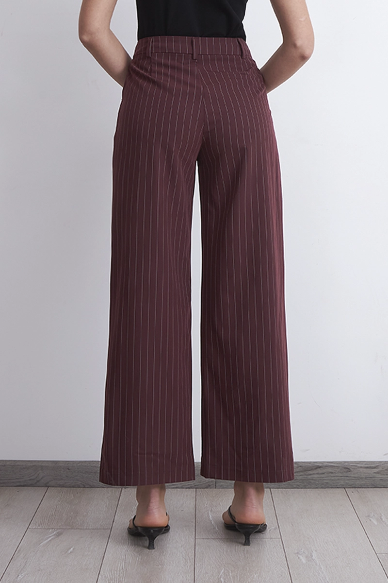 PANTALON DE PIERNA RECTA RAYA DIPLOMATICA BURDEO MUJER NICOPOLY - 4