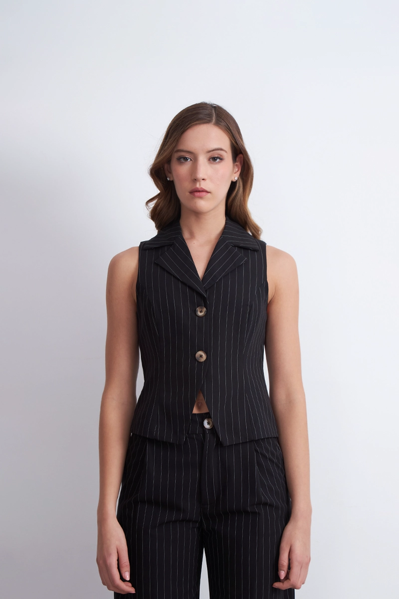 GILET NEGRO RAYAS DIPLOMATICAS NICOPOLY - 1