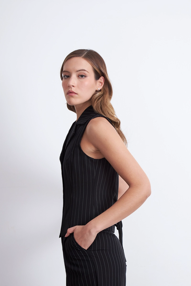 GILET NEGRO RAYAS DIPLOMATICAS NICOPOLY - 3