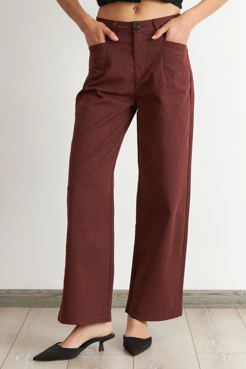 JEANS CORTE RECTO CAFE  NICOPOLY - 1