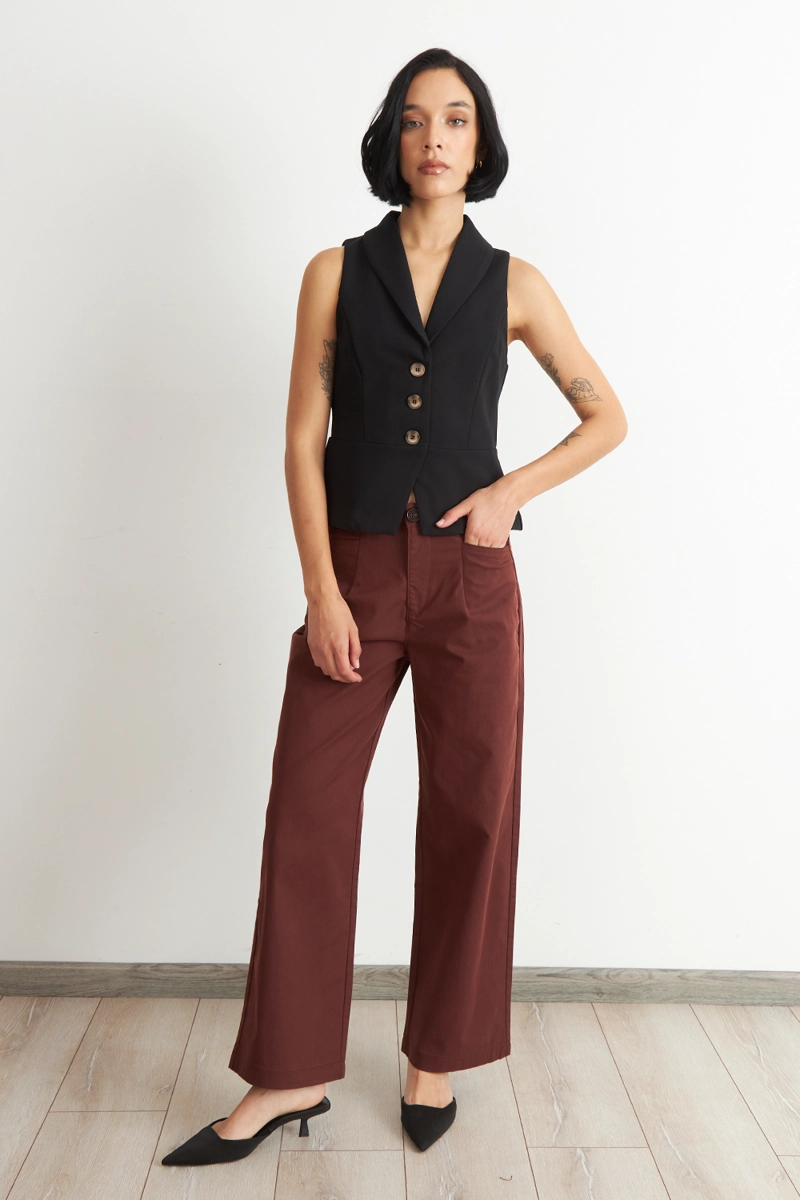 JEANS CORTE RECTO CAFE  NICOPOLY - 2