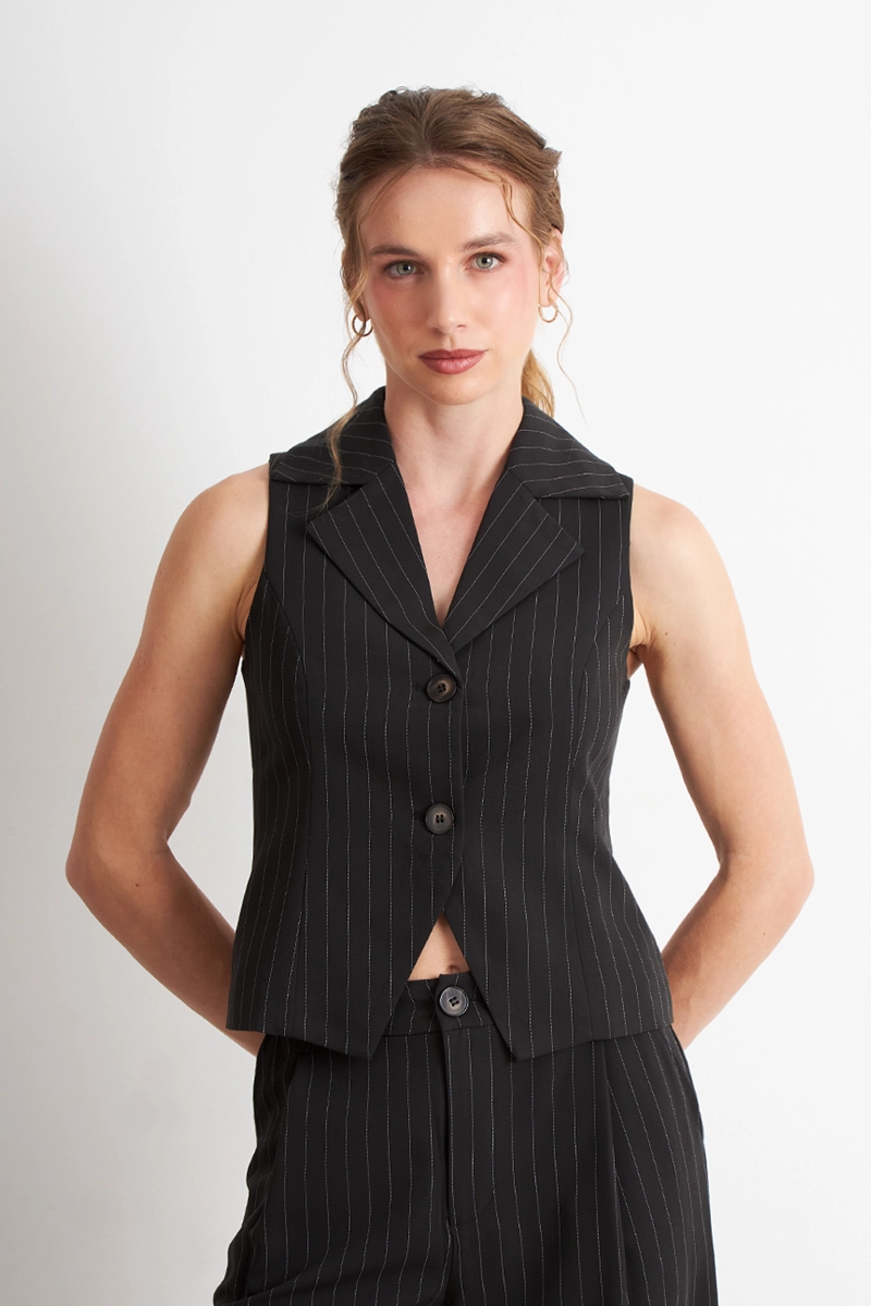 GILET NEGRO RAYAS DIPLOMATICAS NICOPOLY - 1