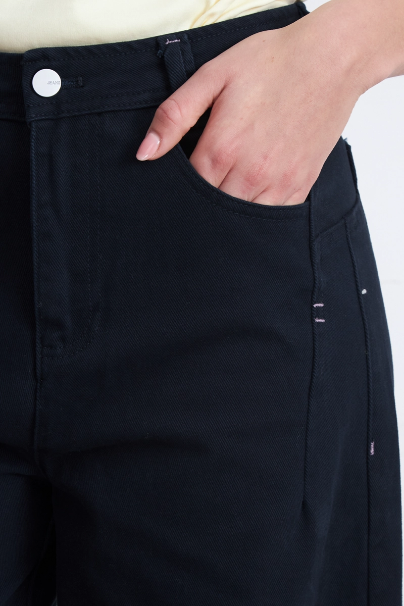 JEANS CORTE BARREL AZUL MARINO NICOPOLY - 6