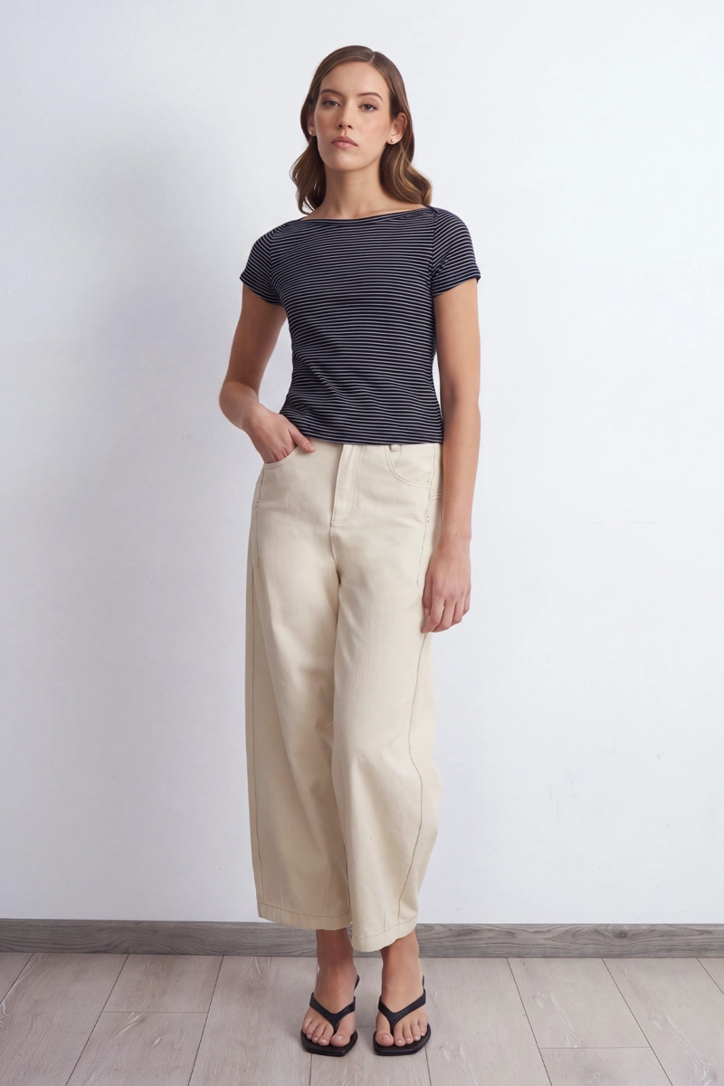 JEANS CORTE BARREL BLANCO MUJER NICOPOLY - 2