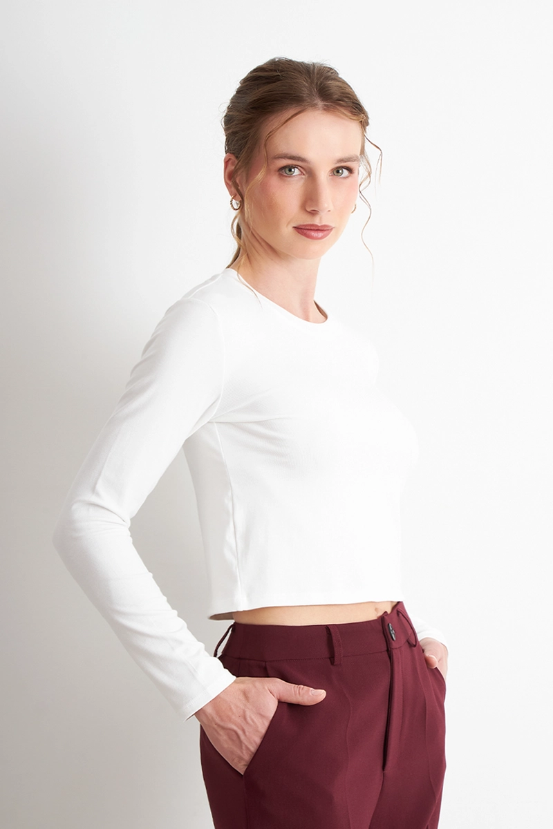 POLERA MANGA LARGA CROP BLANCO NICOPOLY - 3