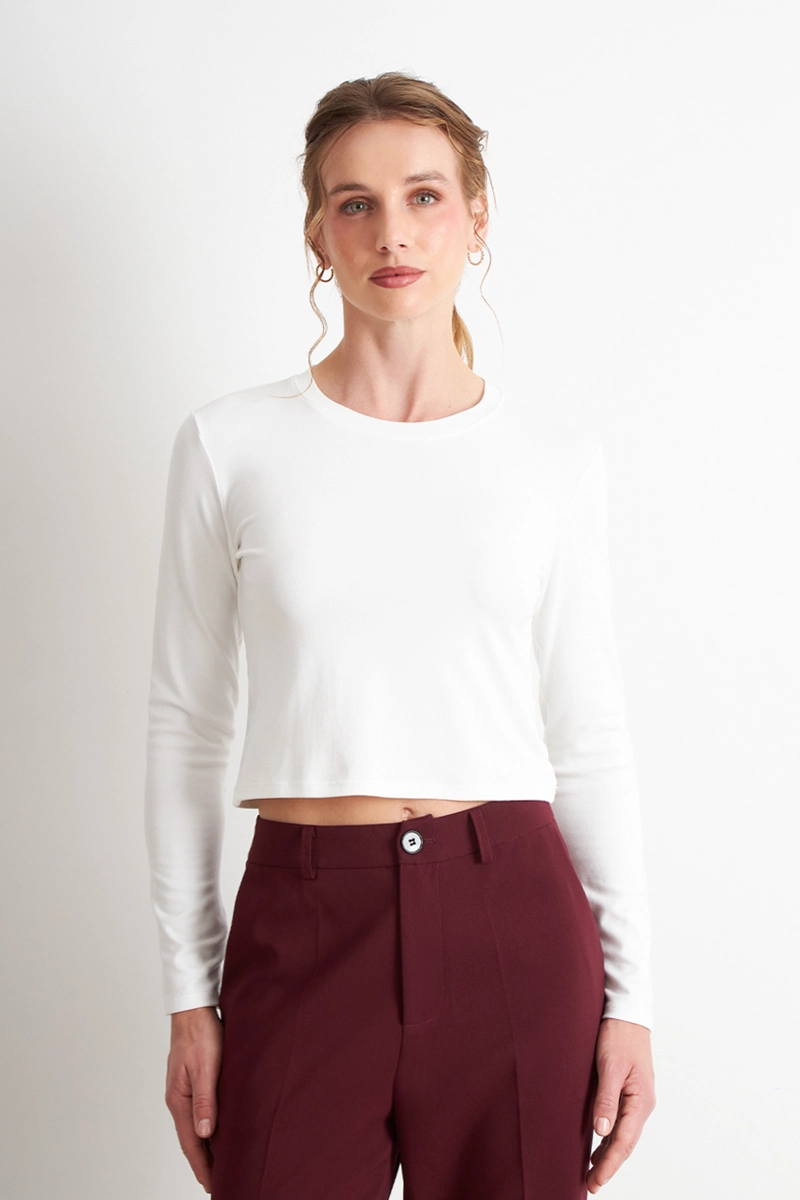 POLERA MANGA LARGA CROP BLANCO NICOPOLY - 5