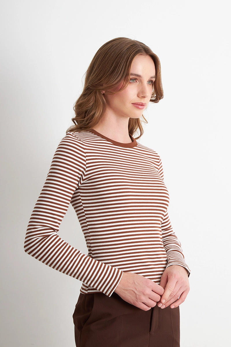 POLERA RAYAS MANGA LARGA CAFE NICOPOLY - 3