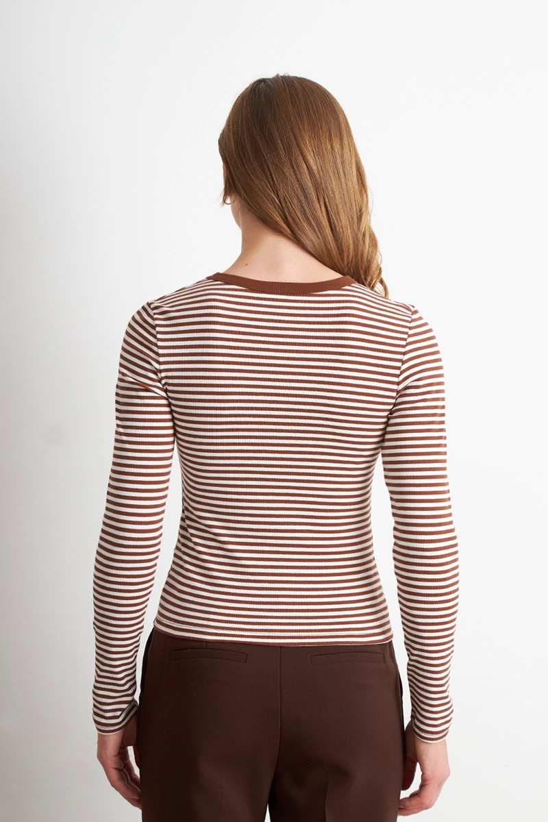 POLERA RAYAS MANGA LARGA CAFE NICOPOLY - 4