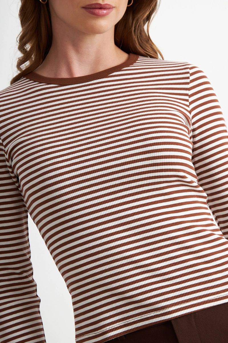 POLERA RAYAS MANGA LARGA CAFE NICOPOLY - 6
