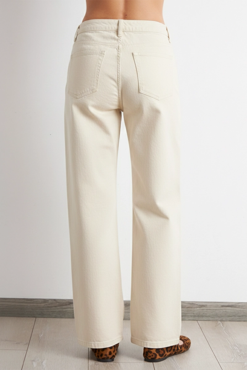 JEANS RECTOS TIRO ALTO BLANCO NICOPOLY - 4