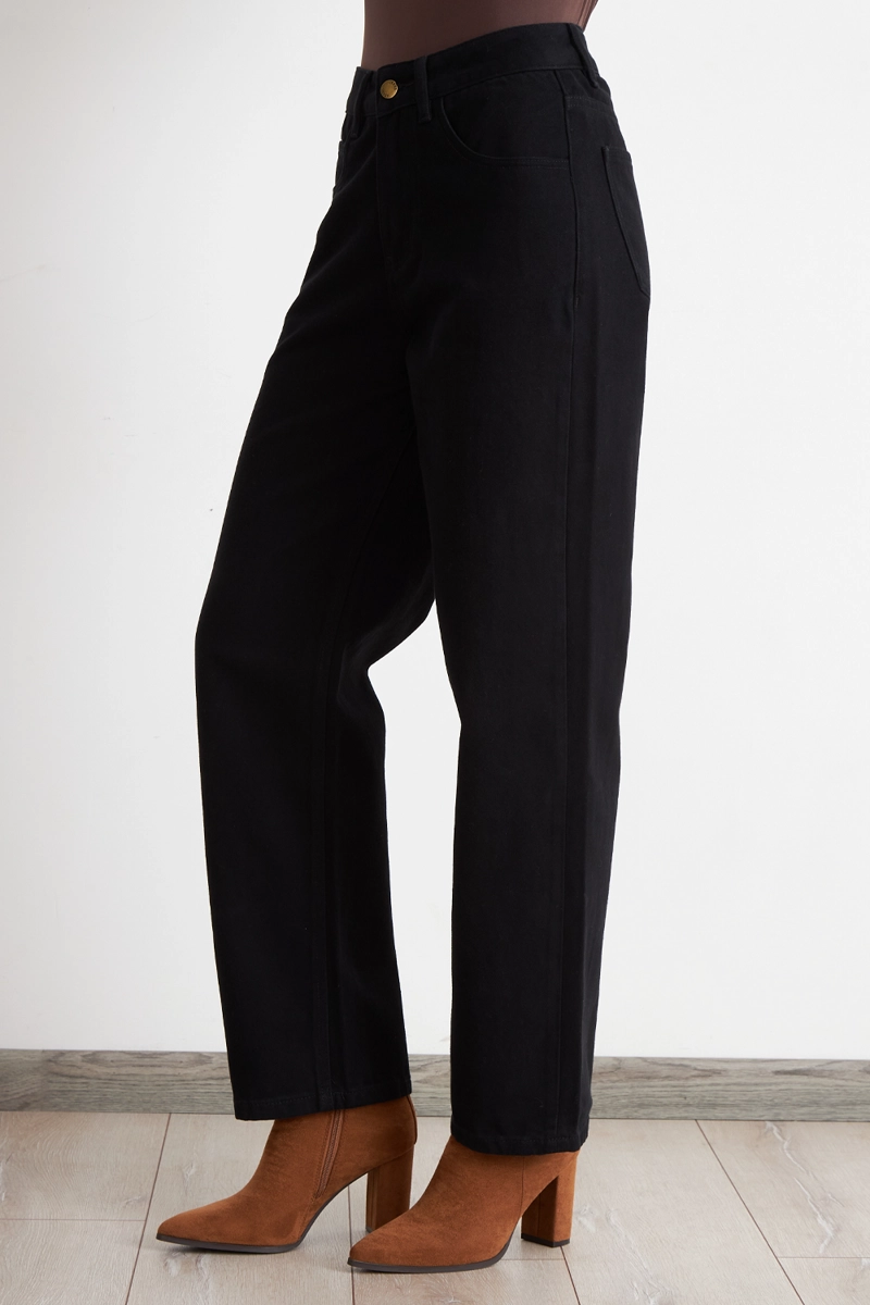JEANS RECTOS TIRO ALTO NEGRO	 MUJER NICOPOLY - 3