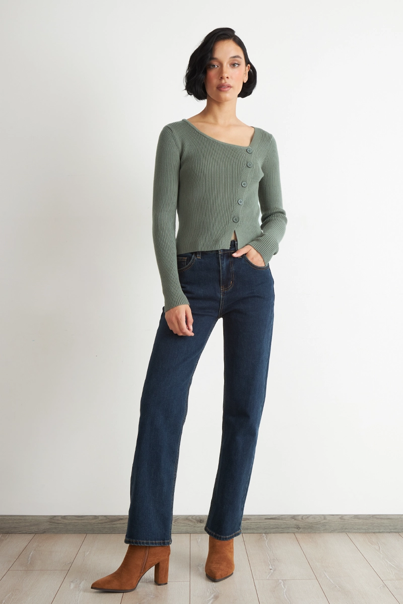 SWEATER ESCOTE ASIME TRICO VERDE NICOPOLY - 2