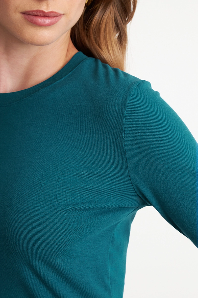 POLERA MANGA LARGA CROP VERDE PETROLEO NICOPOLY - 6
