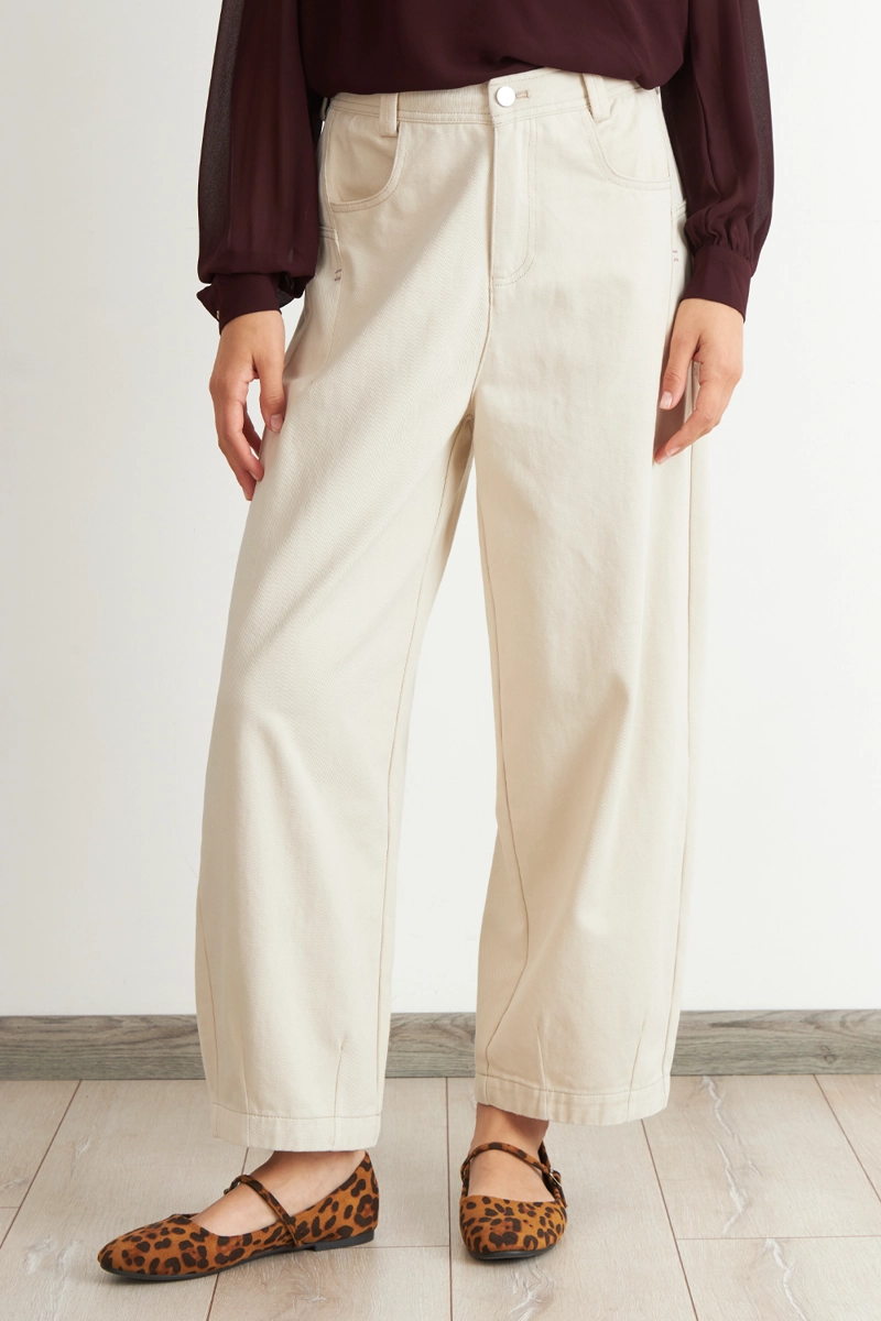 JEANS CORTE BARREL BLANCO NICOPOLY - 1